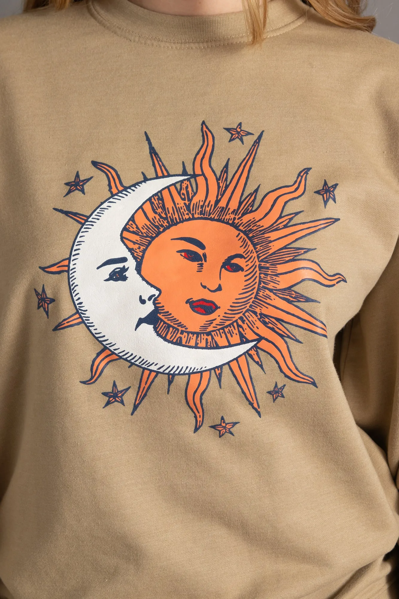 Daisy Street Sweatshirt With Sun&Moon Print