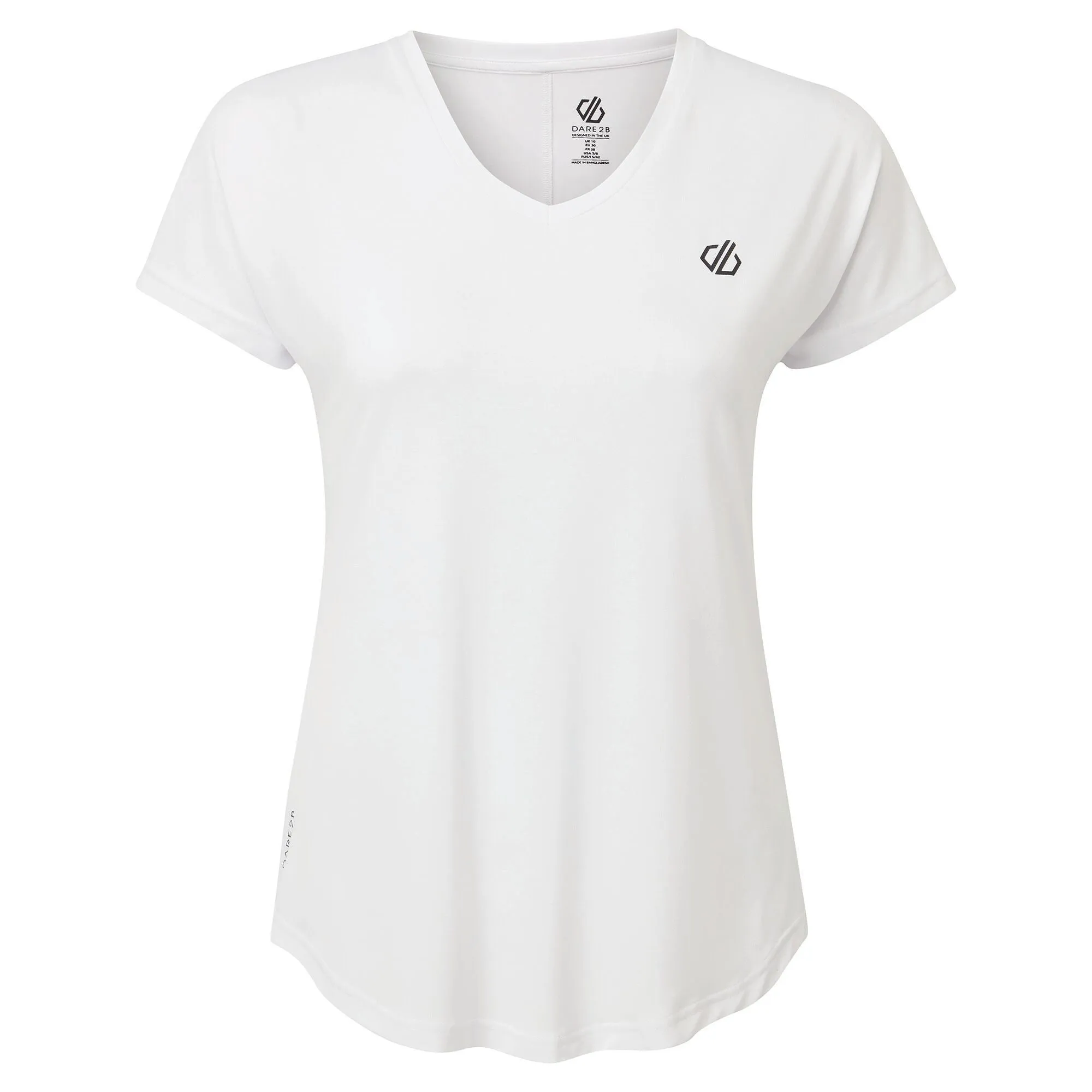 Dare2b Ladies Lightweight Wicking Vigilant Tee-WHITE