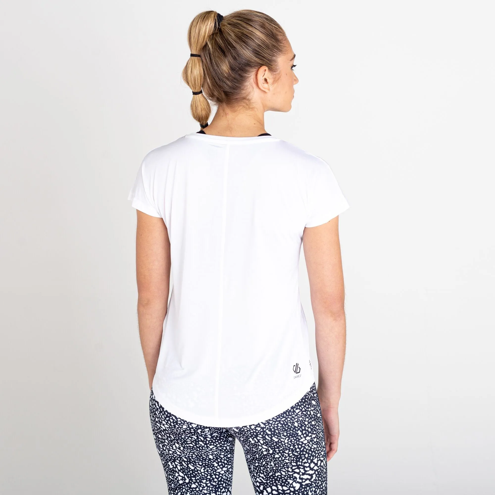 Dare2b Ladies Lightweight Wicking Vigilant Tee-WHITE