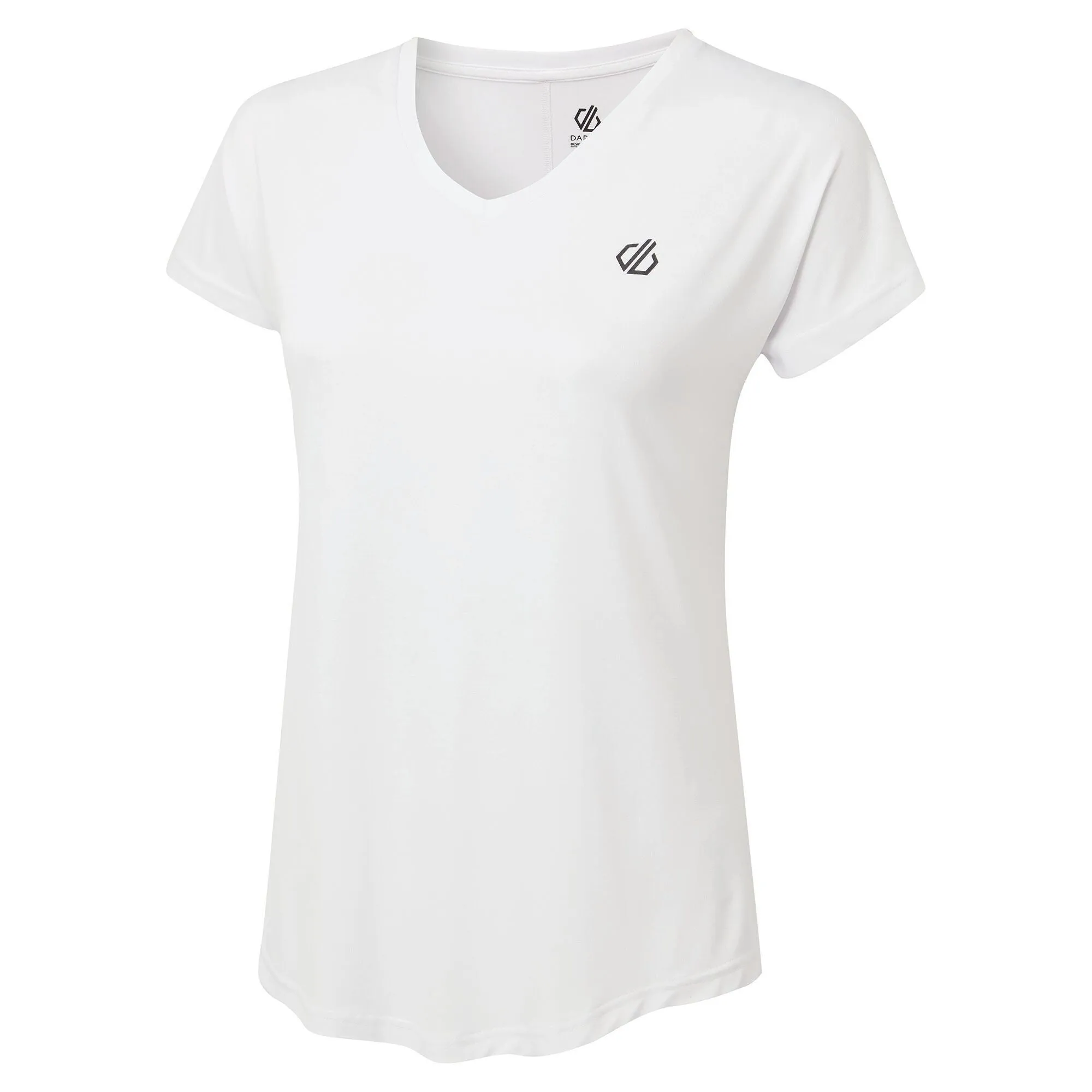 Dare2b Ladies Lightweight Wicking Vigilant Tee-WHITE