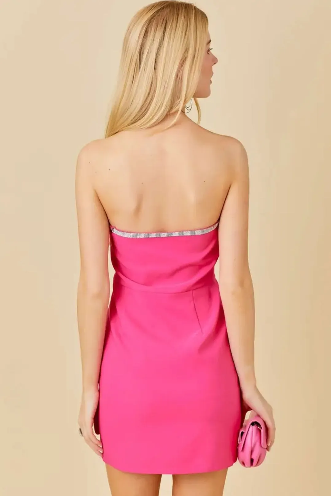 Darling Pink Rhinestone Dress