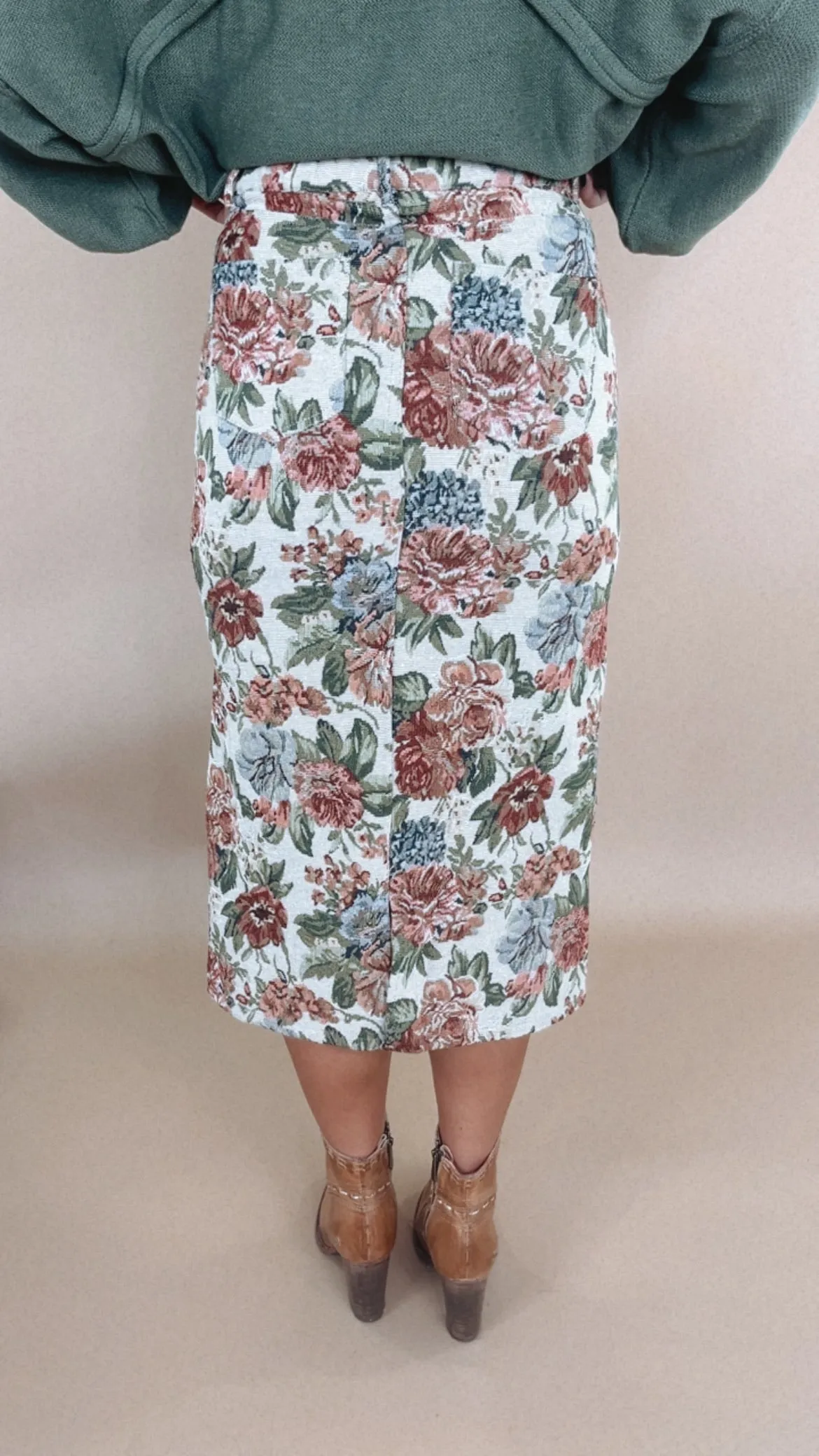 ECB Exclusive: Magnolia Tapestry Midi Skirt