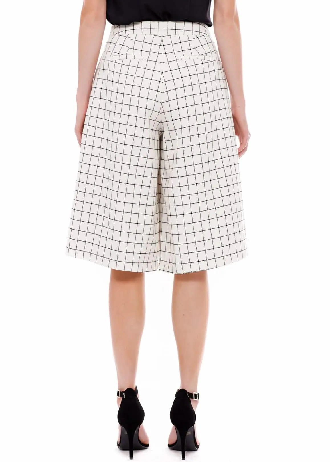 Elegant Square Jacquard Wide Leg Trousers for Women