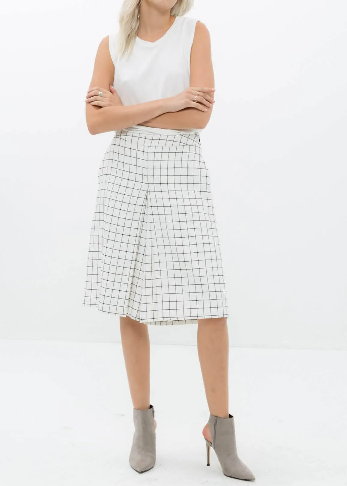 Elegant Square Jacquard Wide Leg Trousers for Women