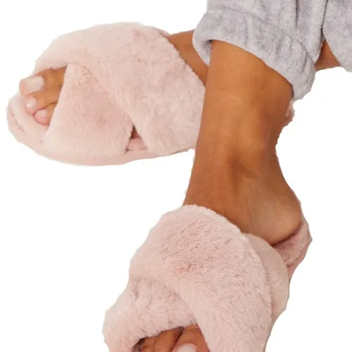 Evie Baby Pink Fluffy Slippers