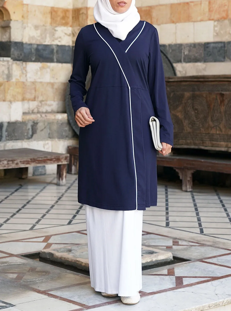 Faux Crossover Jersey Tunic
