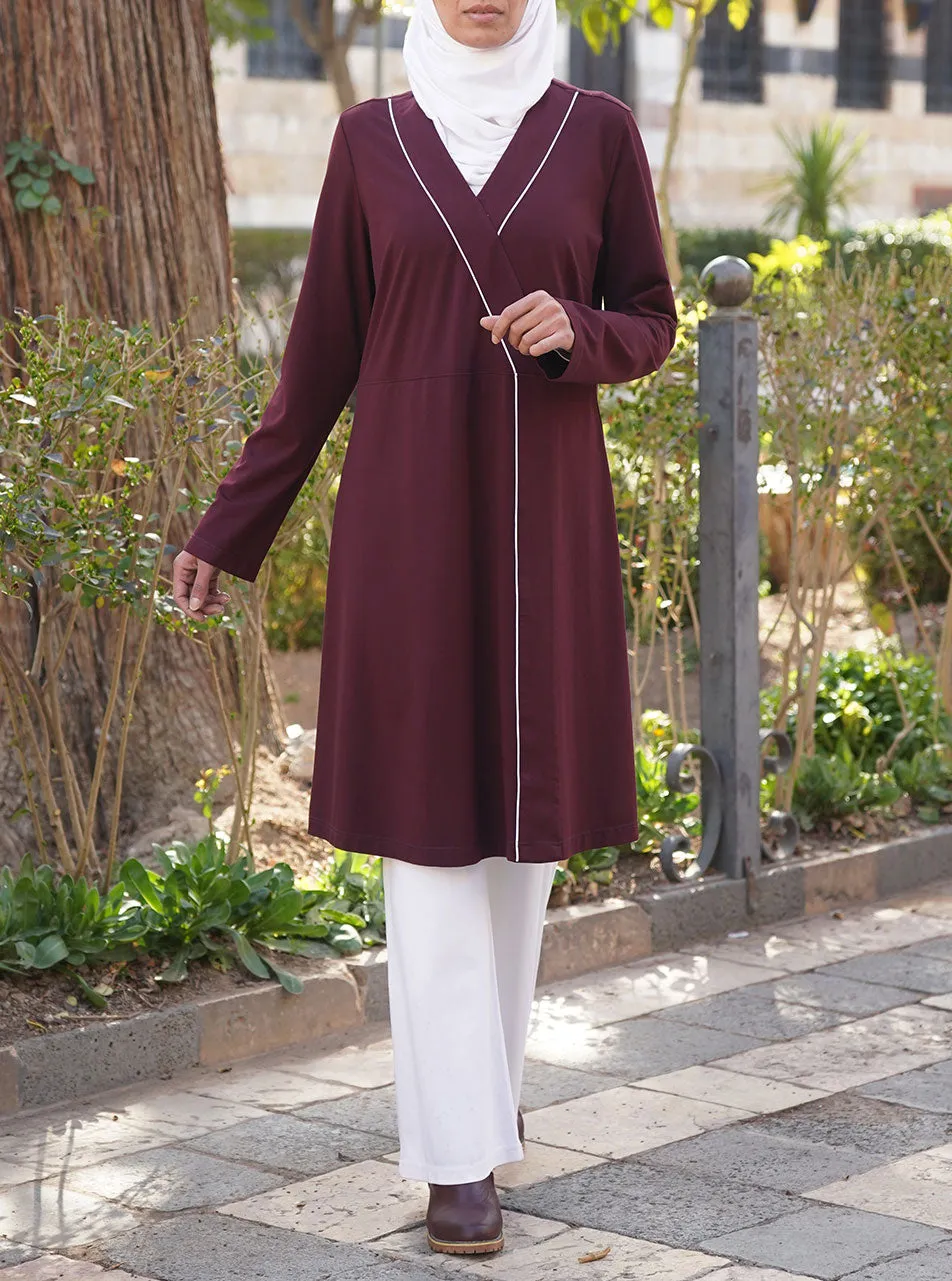 Faux Crossover Jersey Tunic