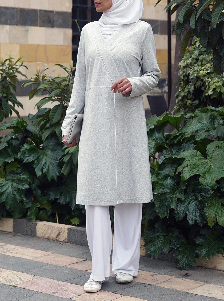Faux Crossover Jersey Tunic