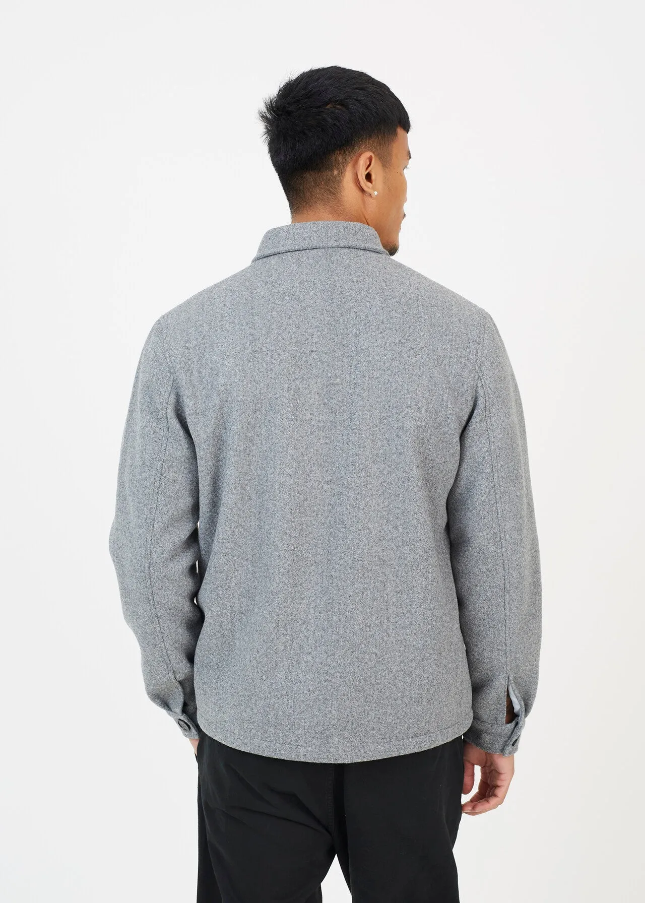 FAUX WOOL BUTTON THROUGH SHACKET