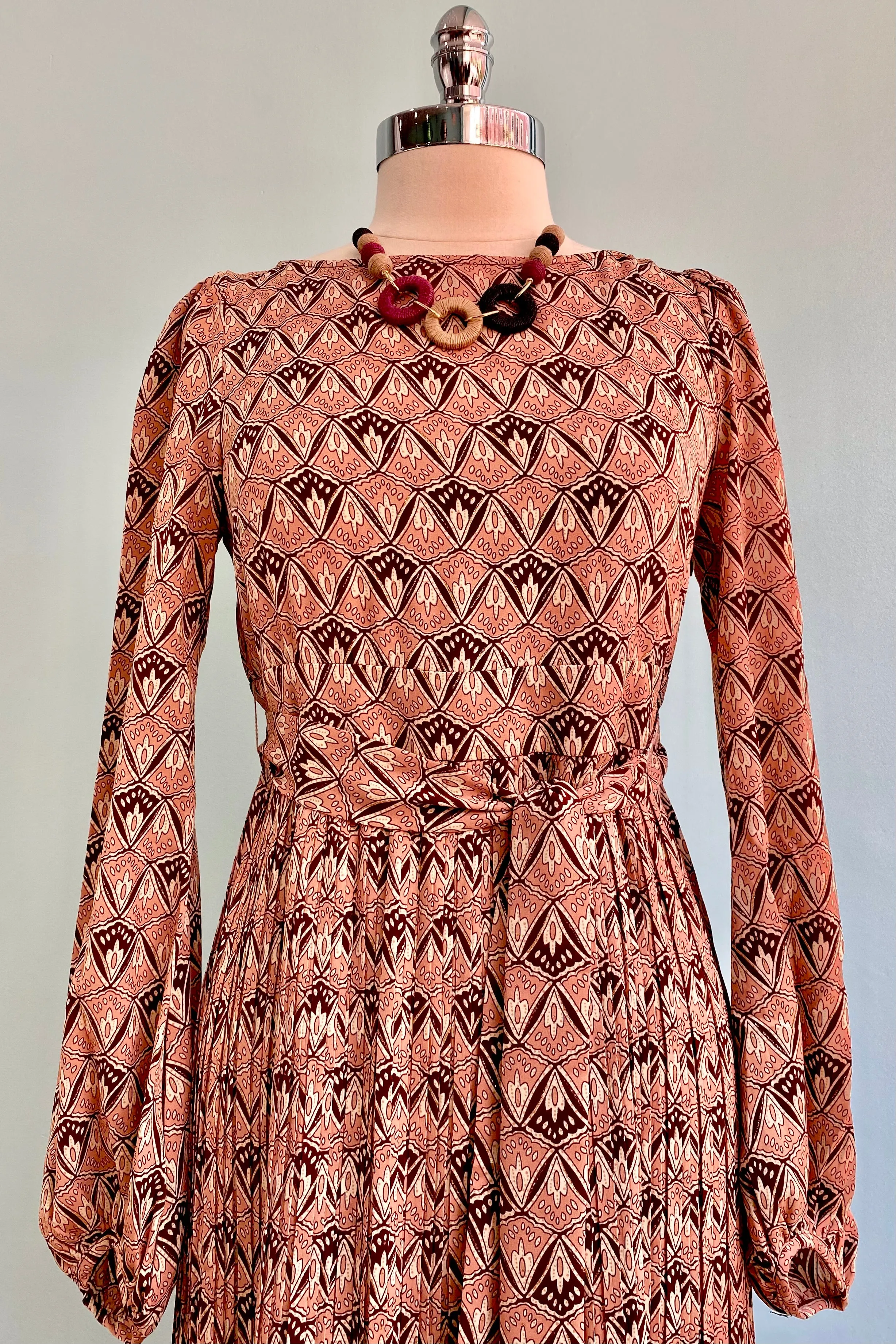 Final Sale Fanfare Cream and Brown Bounty Dress by Traffic People