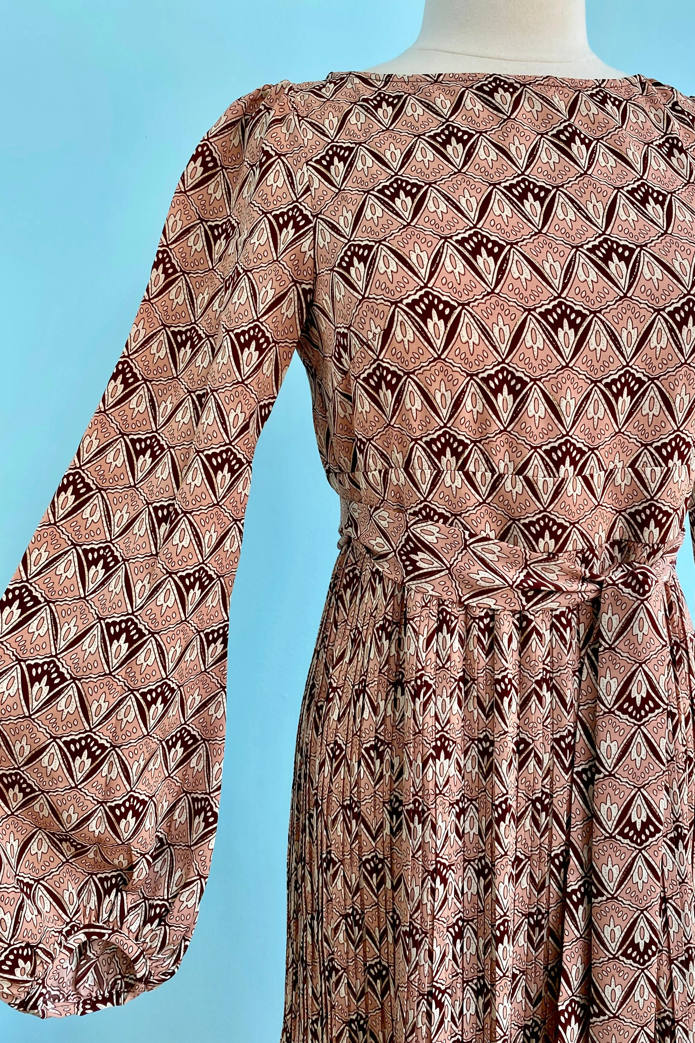 Final Sale Fanfare Cream and Brown Bounty Dress by Traffic People