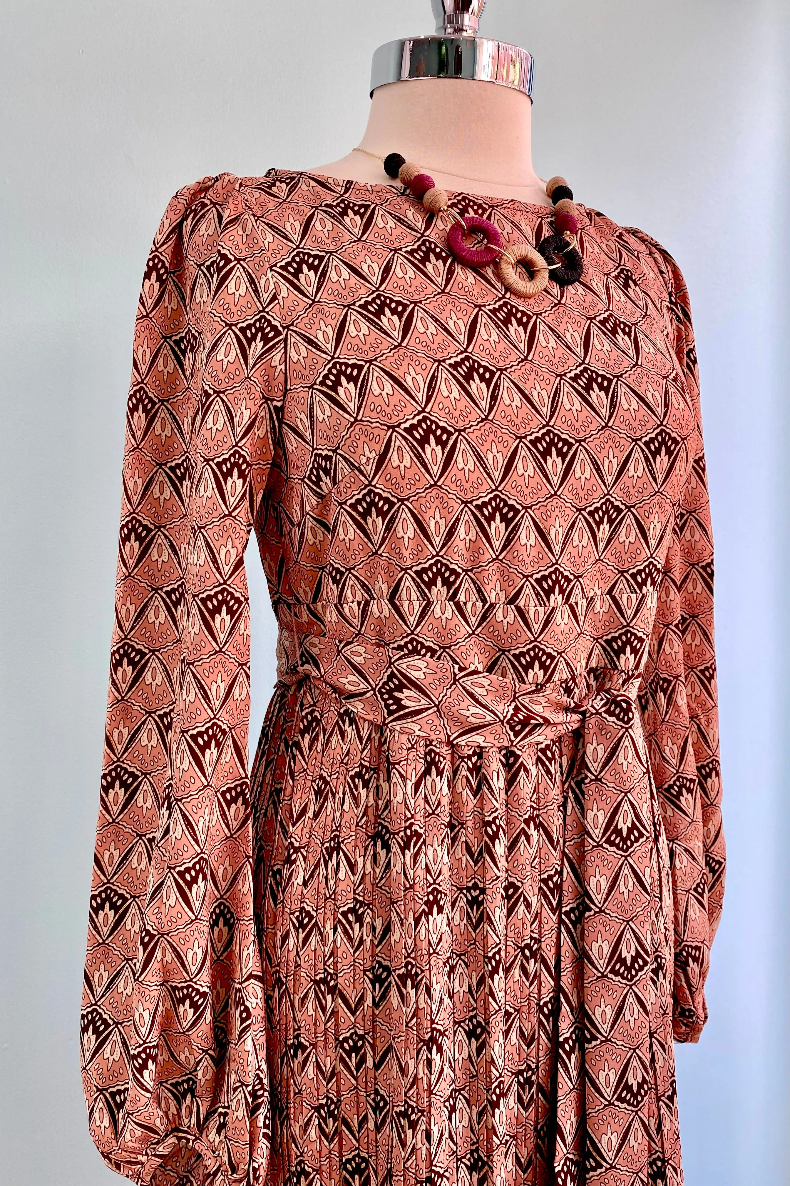 Final Sale Fanfare Cream and Brown Bounty Dress by Traffic People