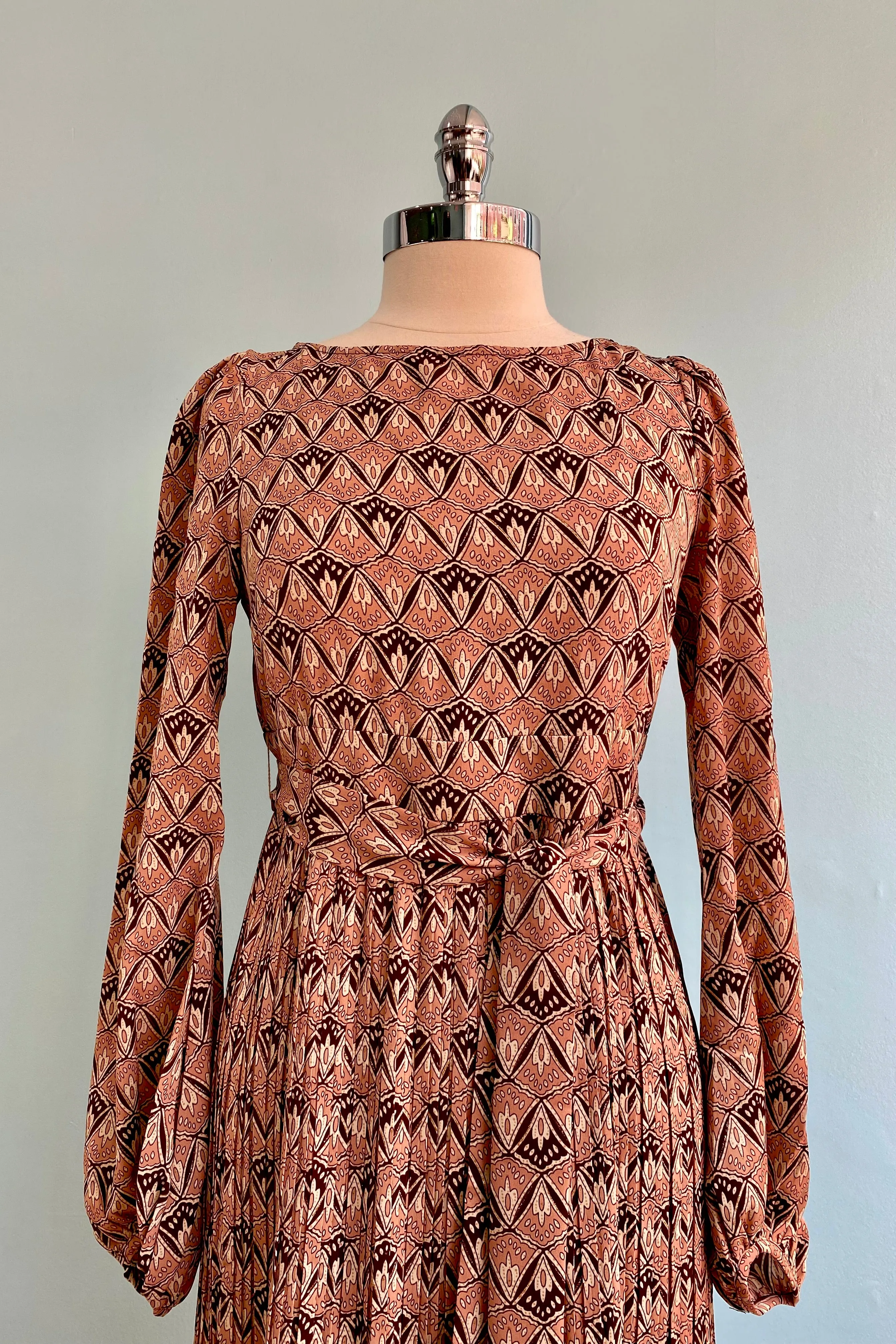 Final Sale Fanfare Cream and Brown Bounty Dress by Traffic People