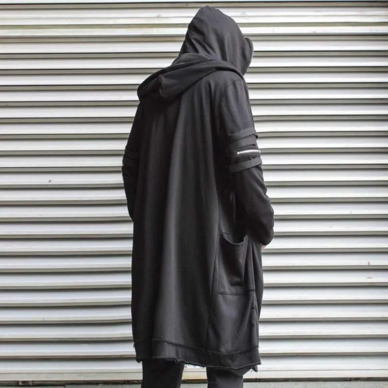 Futuristic Techwear Double-Layered Hooded Coat