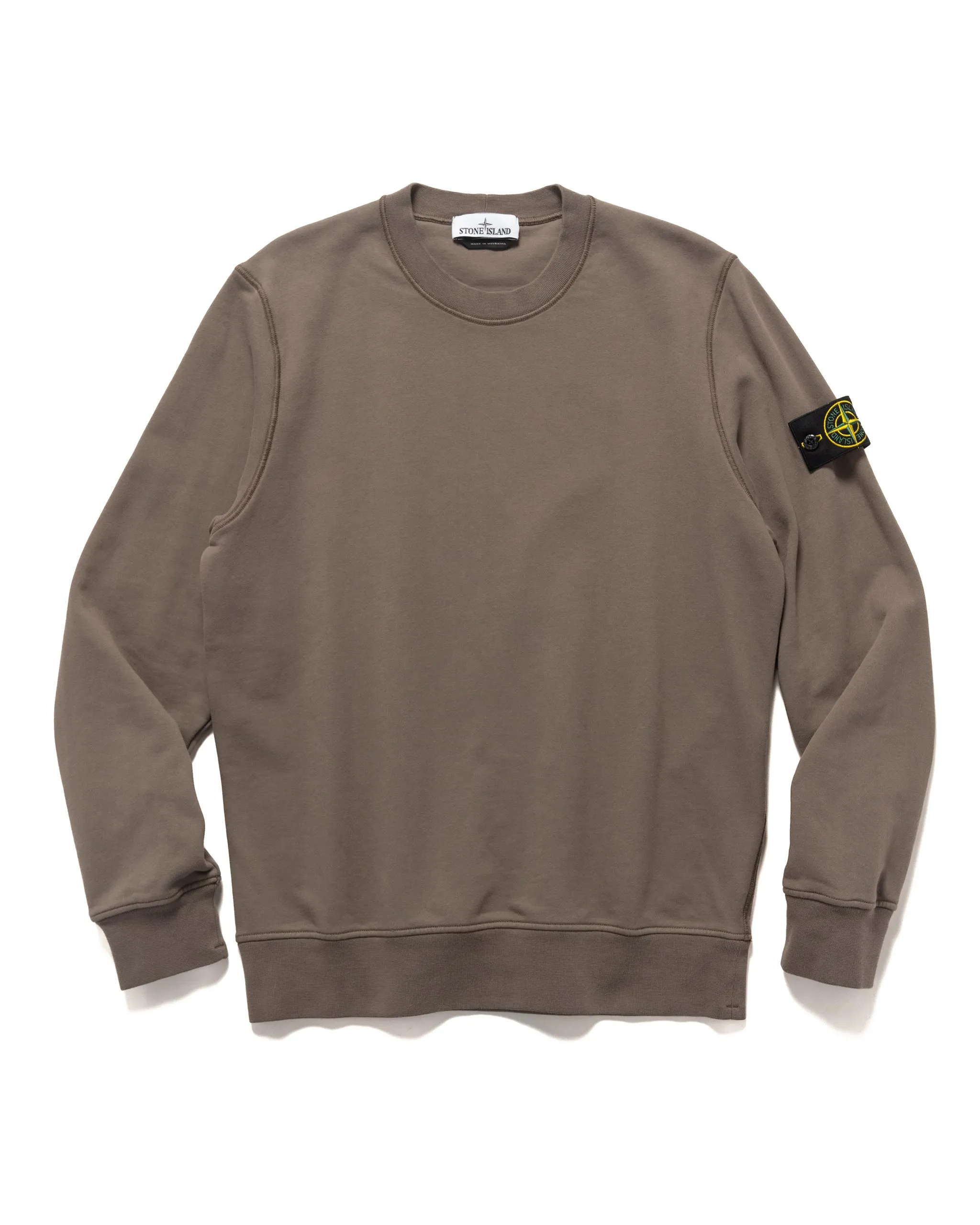 Garment Dyed Cotton Fleece Crewneck Walnut
