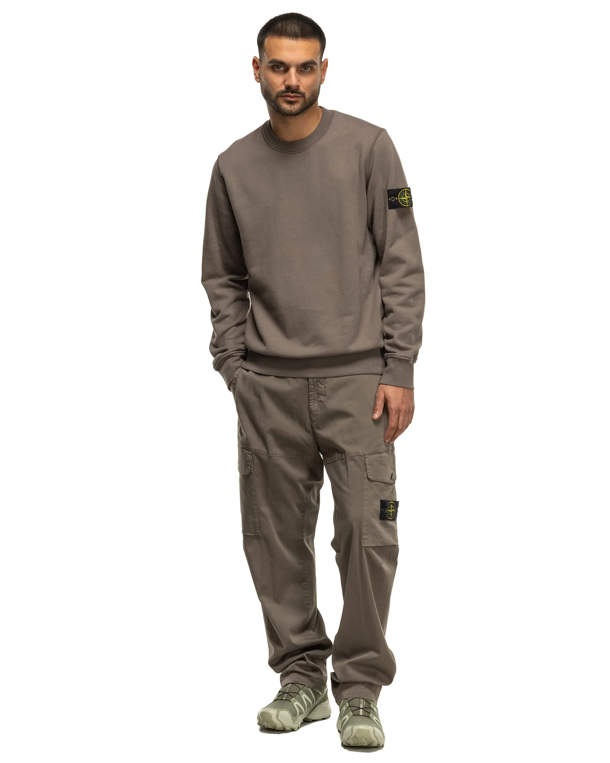Garment Dyed Cotton Fleece Crewneck Walnut