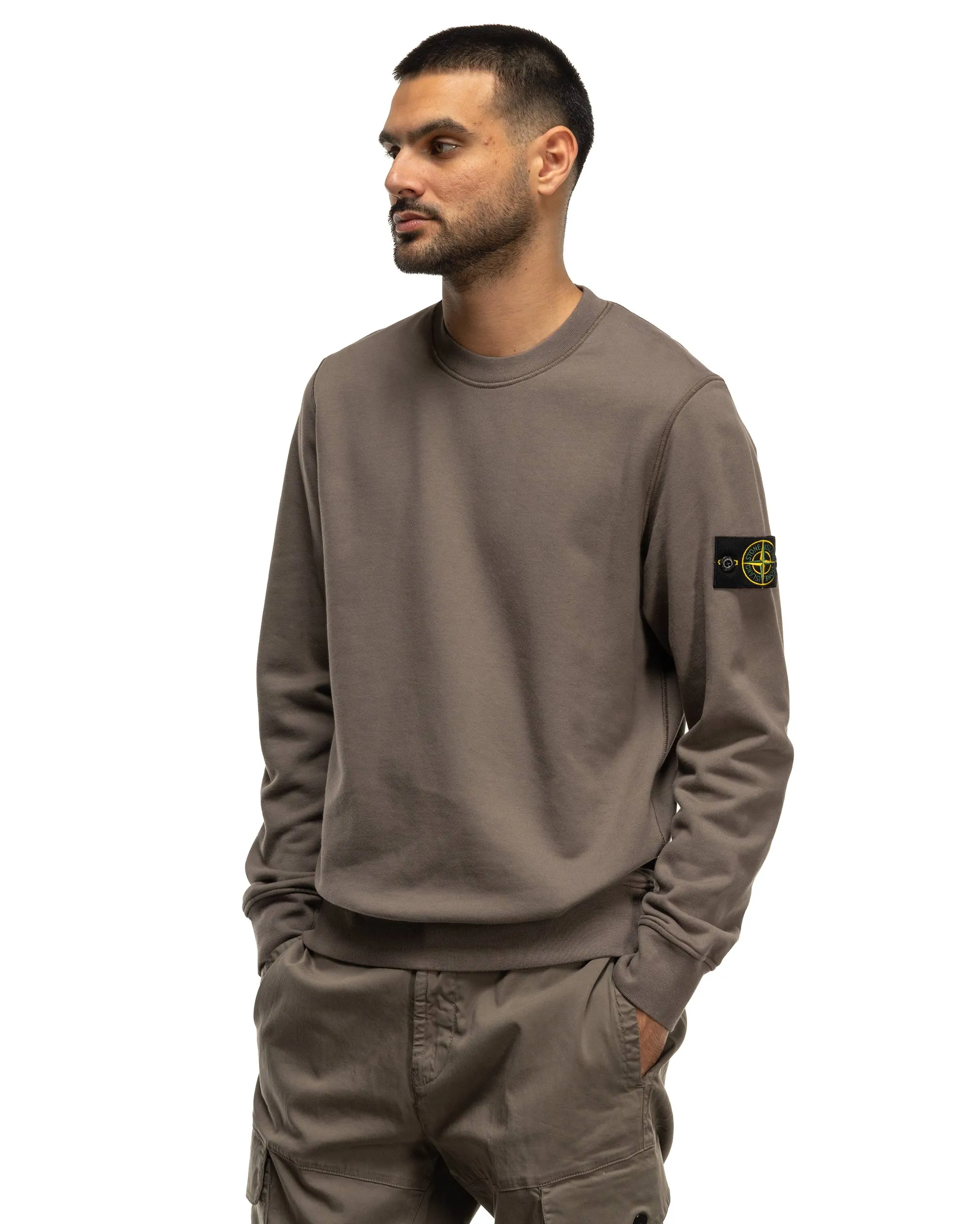 Garment Dyed Cotton Fleece Crewneck Walnut