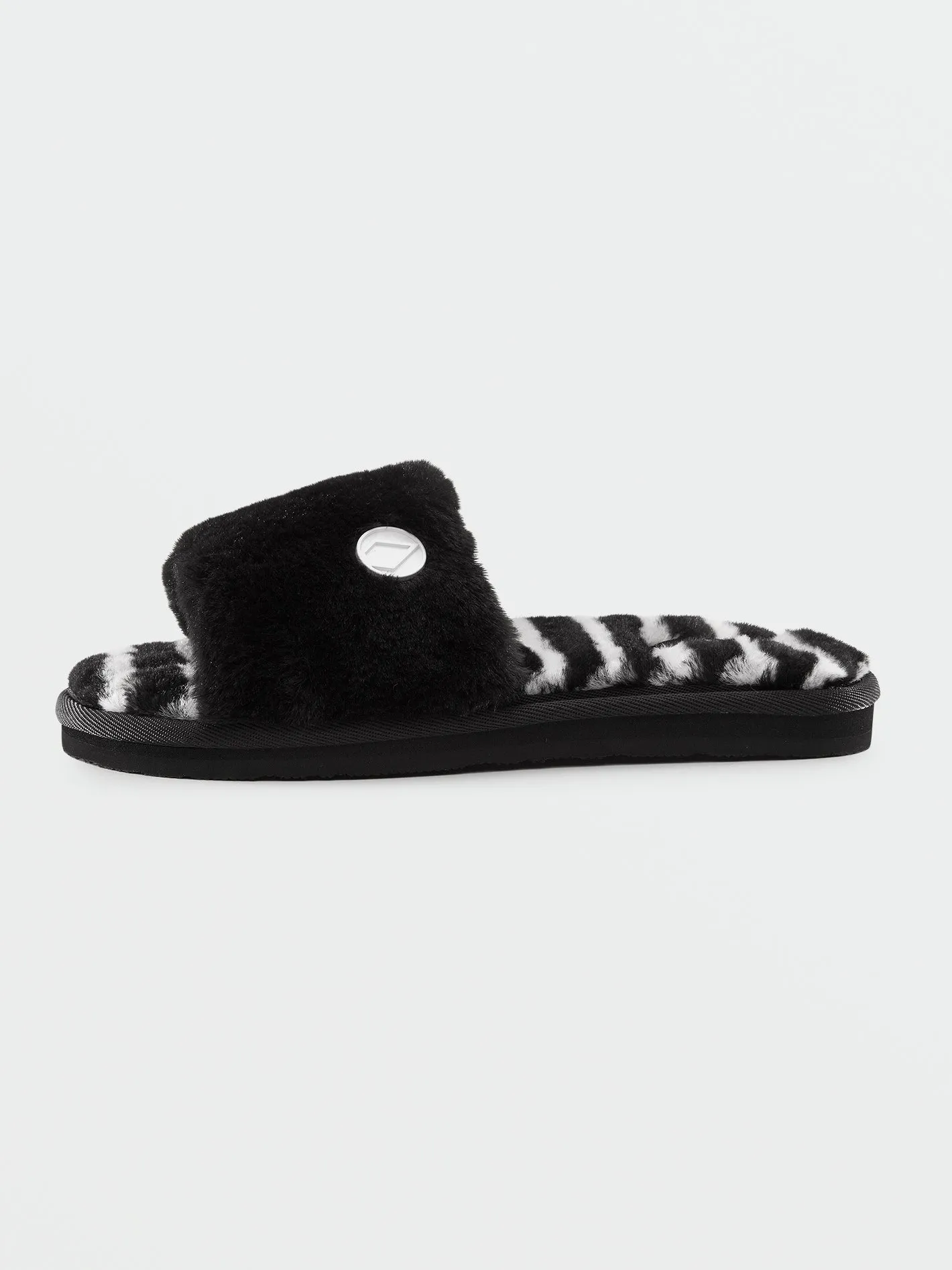 Girls Lived in Lounge Slippers - Black White