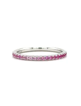 Graduated, 18K White Gold   Pink Sapphire Band