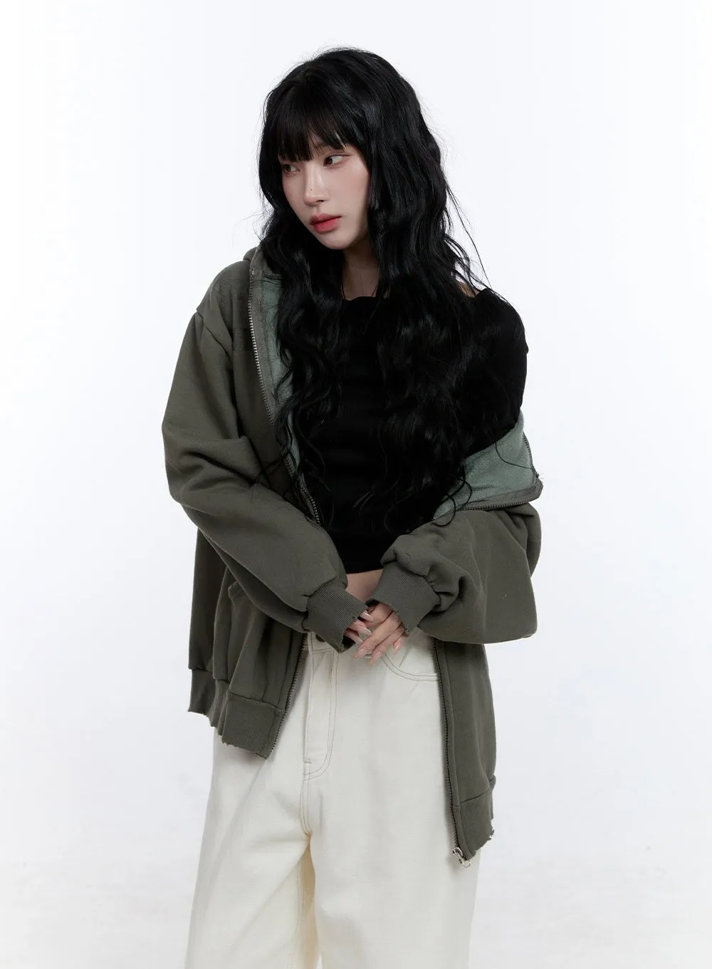 Graphic Oversized Hooded Sweatshirt CD419