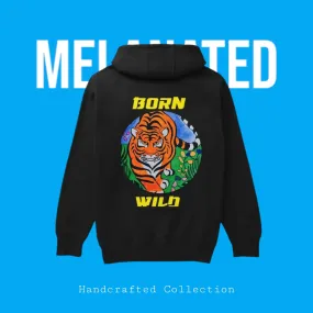 Hand-drawn Tiger Art, Unisex Graphic Pullover Hoodie - Bold Wildlife Design