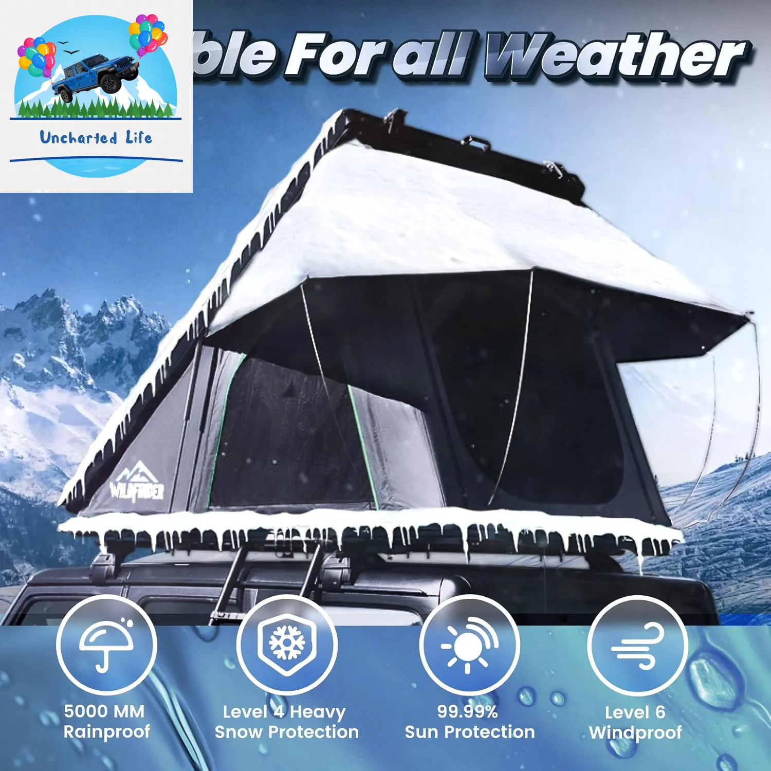 Hard Shell Rooftop Tent for Glamping – Fits SUV, Truck, Jeep