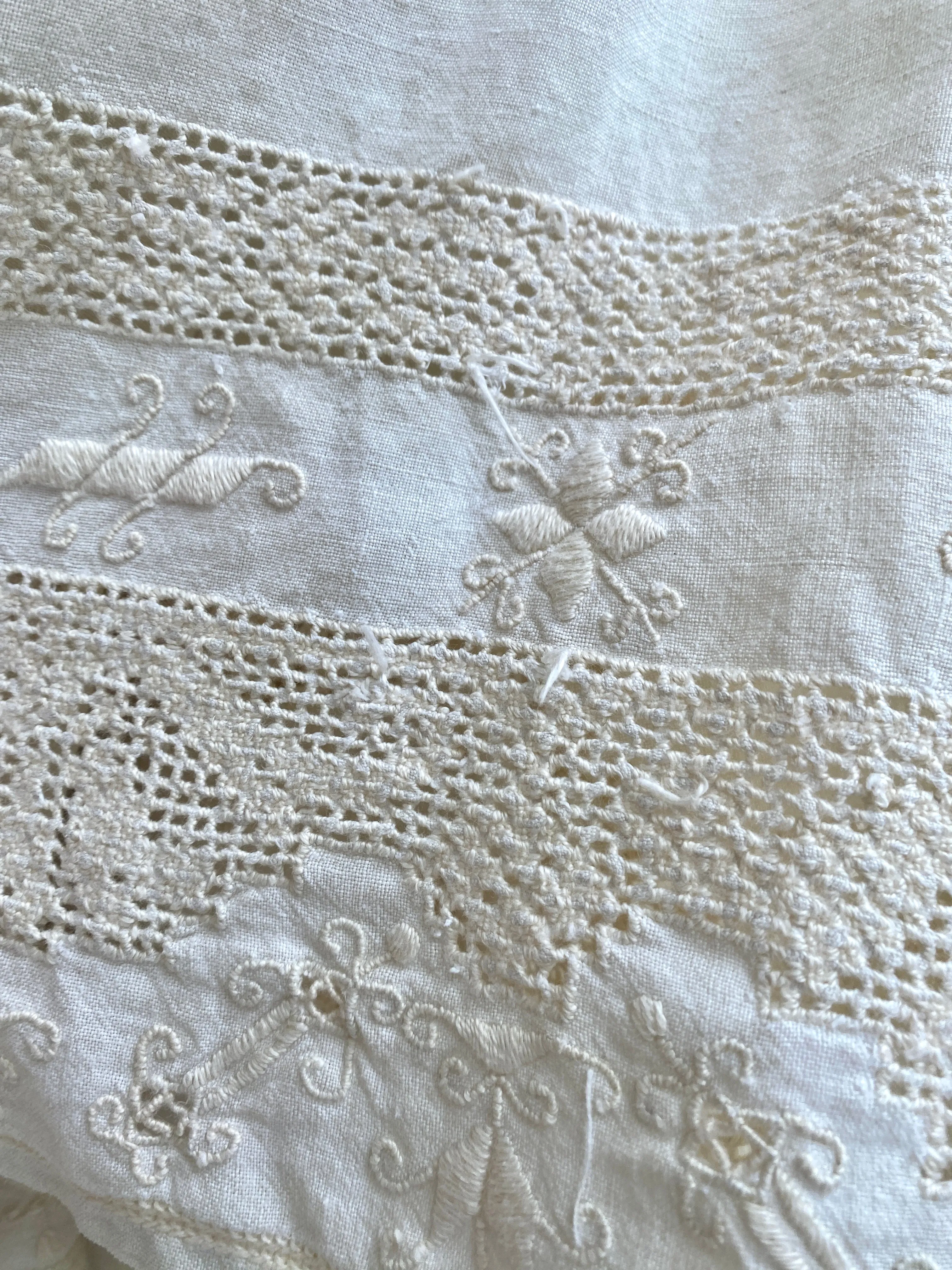 Heirloom Linen Crochet Midi Skirt