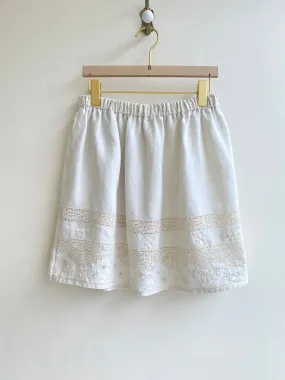 Heirloom Linen Crochet Midi Skirt