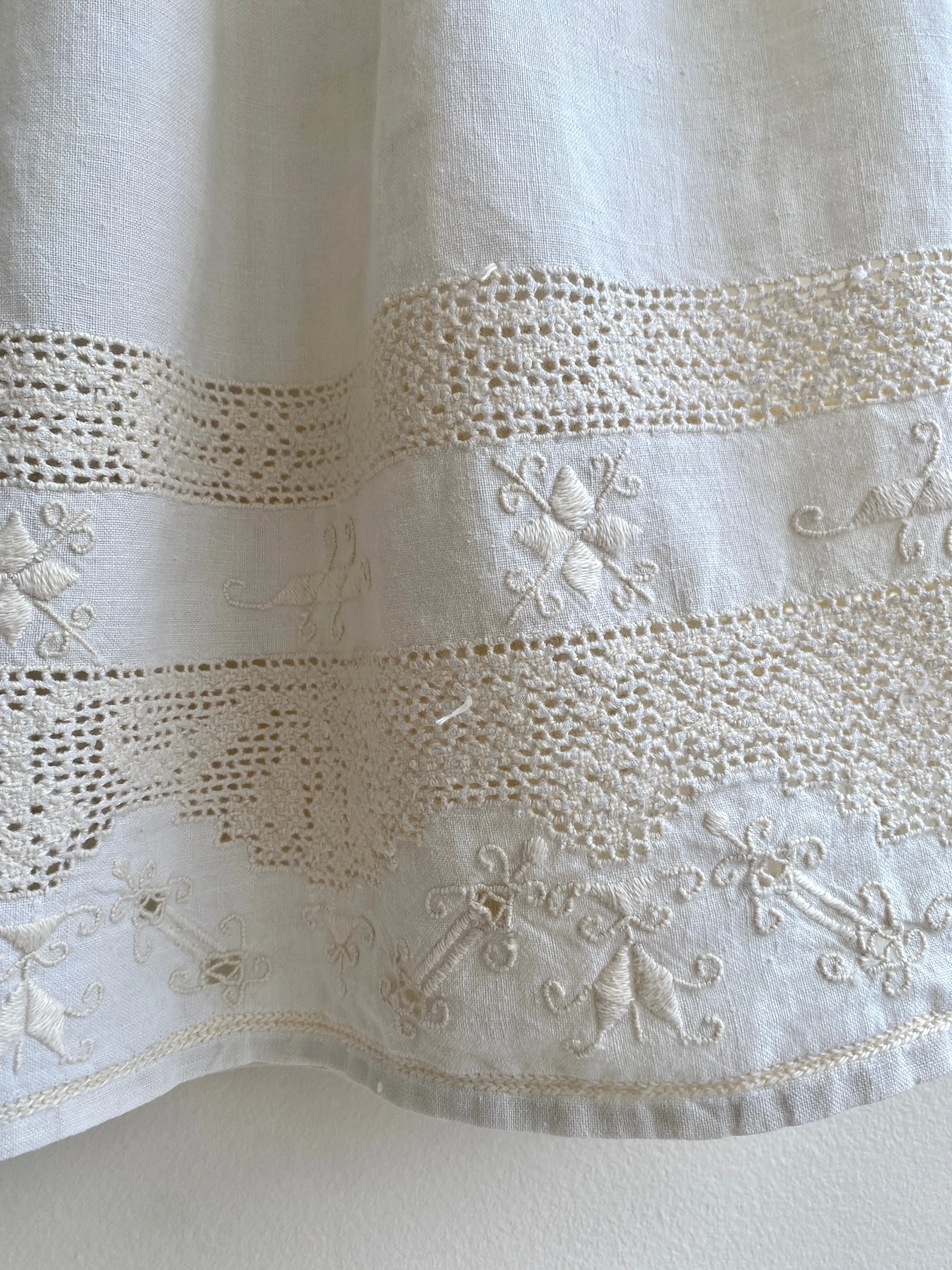 Heirloom Linen Crochet Midi Skirt