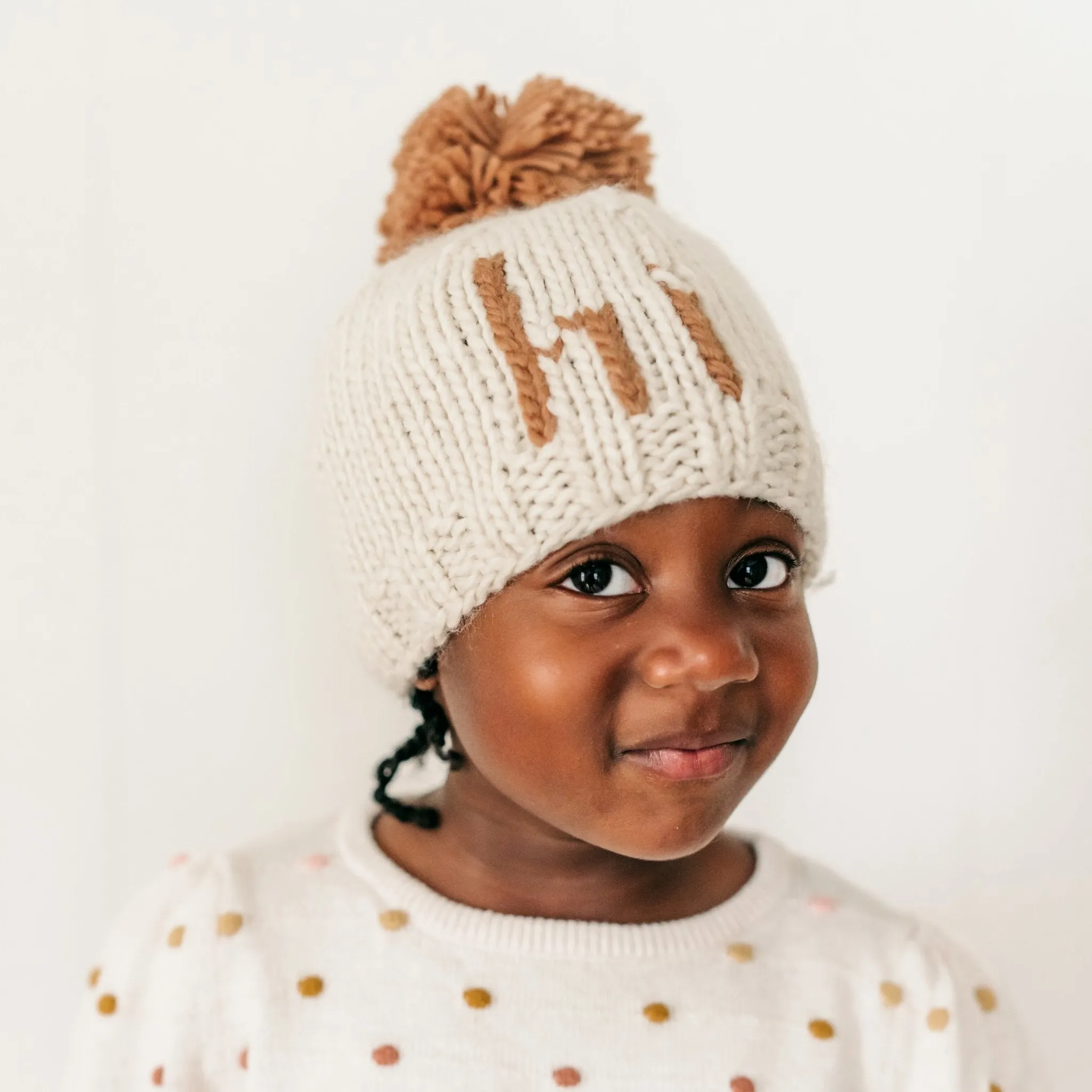 Hi Hand Knit Beanie
