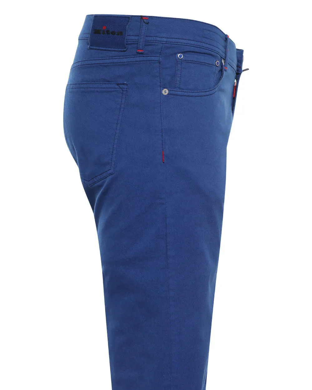 High Blue Cotton Blend Slim Fit Chino Pant