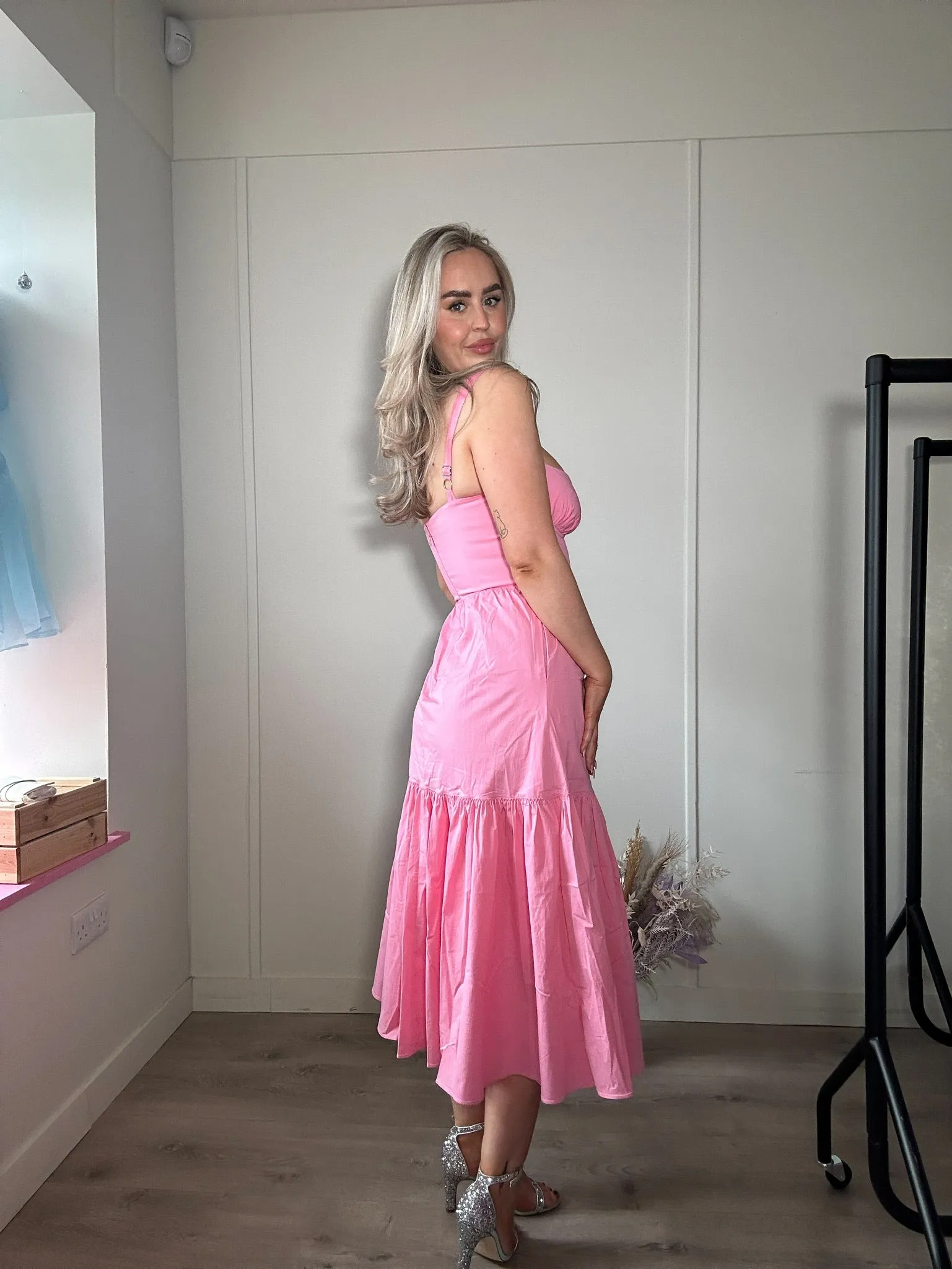 House of CB Elia Midi Sundress in French Pink