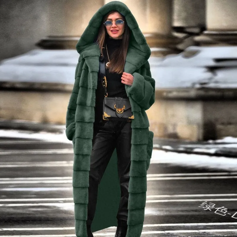Ivy Hooded Fur Coat