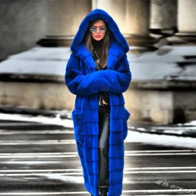 Ivy Hooded Fur Coat