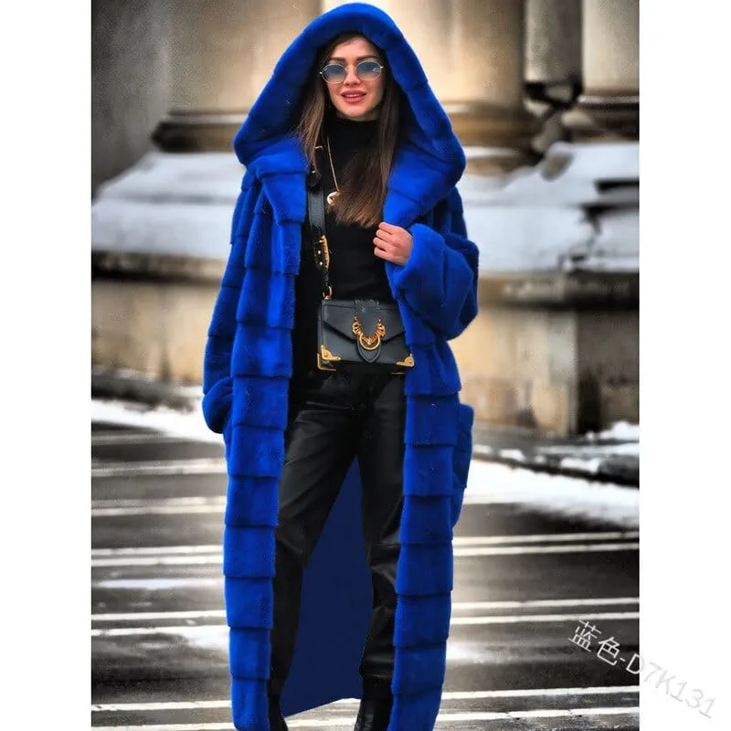 Ivy Hooded Fur Coat