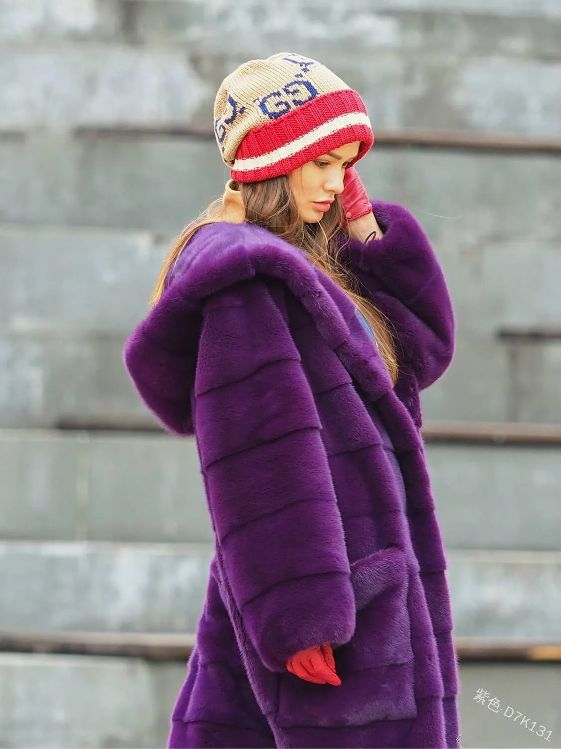 Ivy Hooded Fur Coat