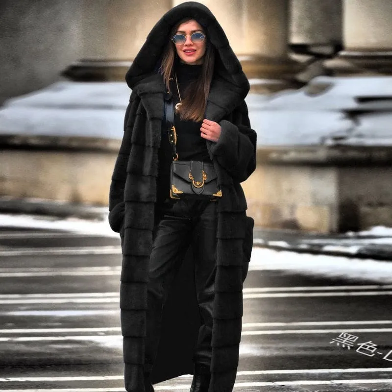 Ivy Hooded Fur Coat