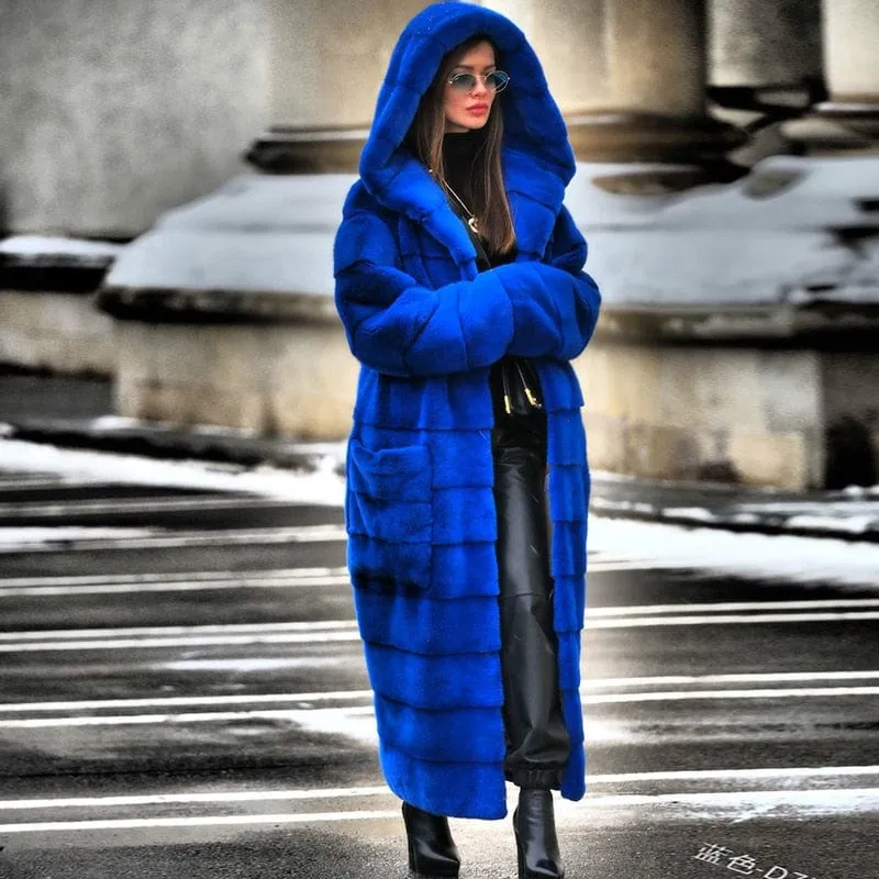 Ivy Hooded Fur Coat
