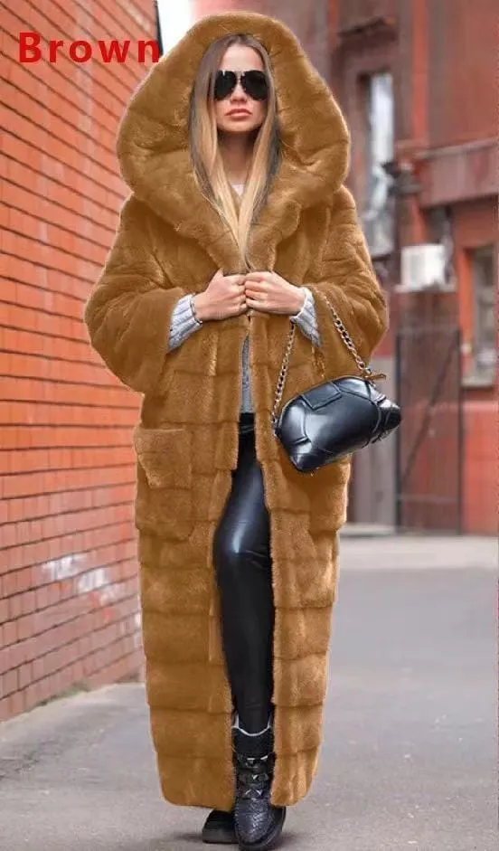 Ivy Hooded Fur Coat
