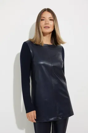 Joseph Ribkoff Sale, 224158 Faux Leather Tunic