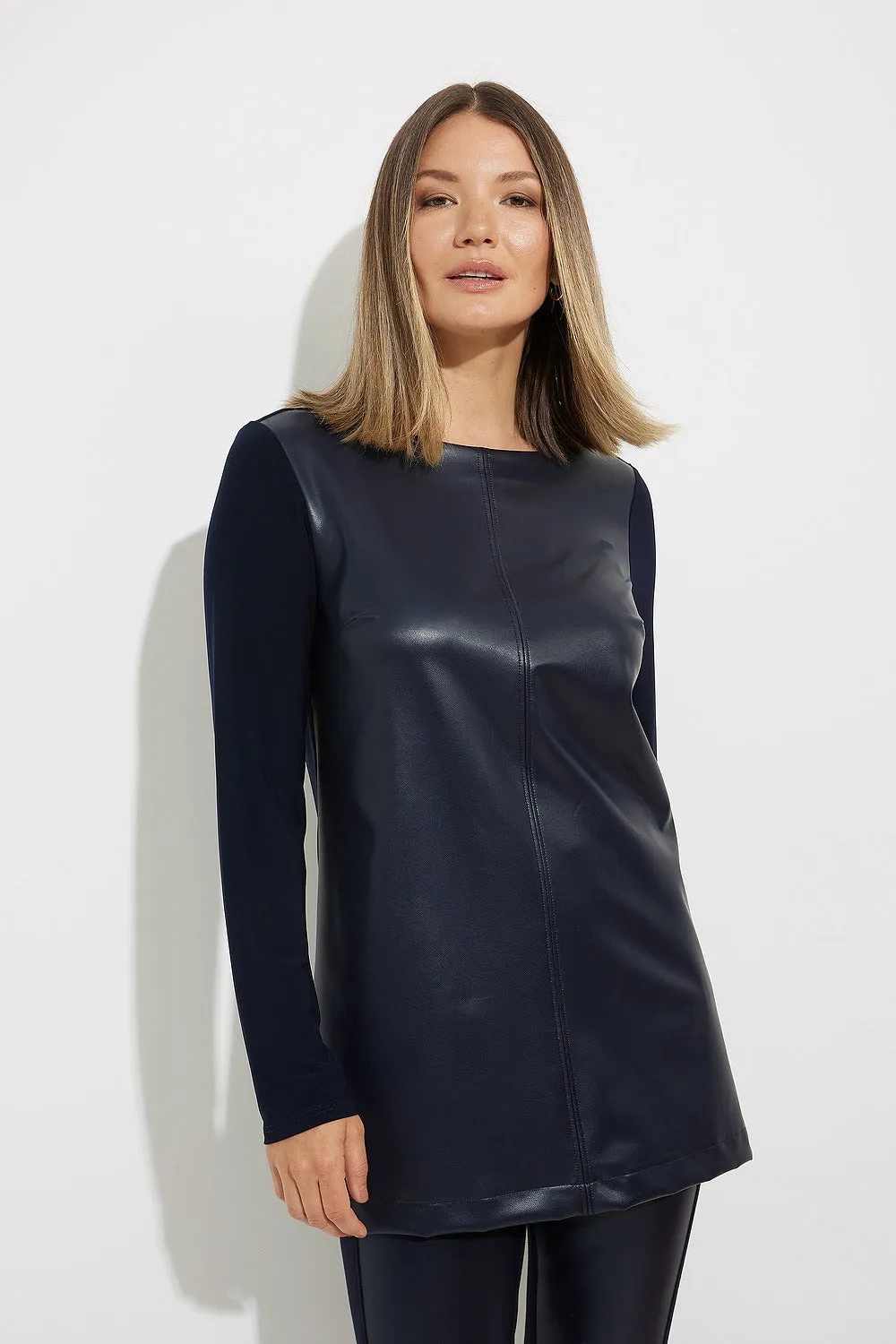 Joseph Ribkoff Sale, 224158 Faux Leather Tunic
