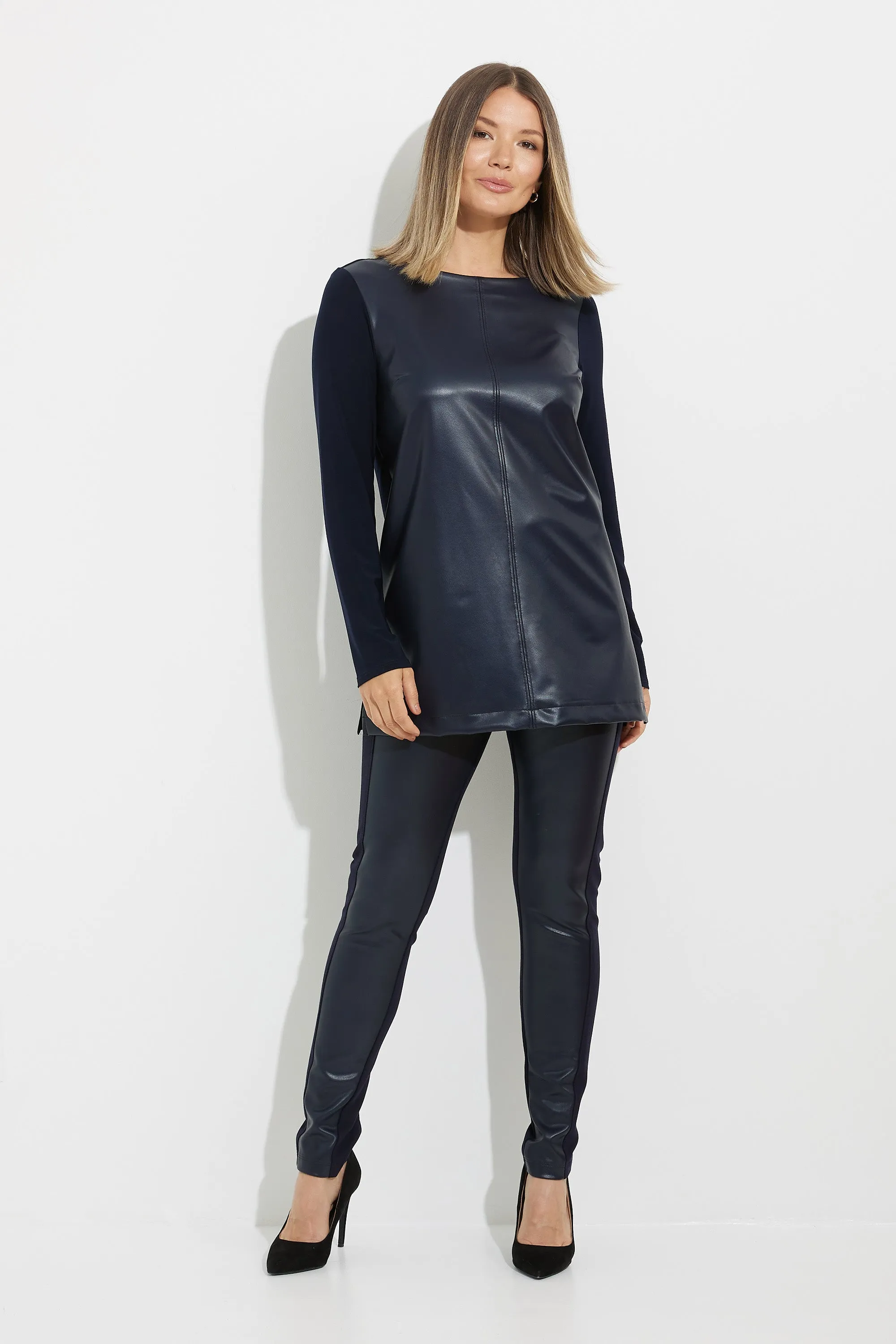 Joseph Ribkoff Sale, 224158 Faux Leather Tunic