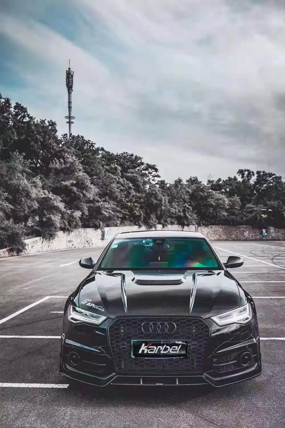 Karbel Carbon Dry Carbon Fiber Front Lip for Audi S6 & A6 S-Line & A6 Avant 2016-2018 C7.5