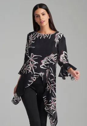 Kate Silk Blouse in Black Spider Lily