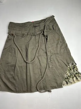 Khaki sequins mid rise y2k 90s vintage mid skirt (S)