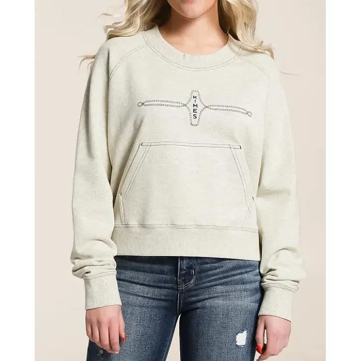 Kimes Women's Cropped Gracie Pullover-Blue