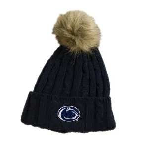 Ladies Alps Faux Fur Pom Knit Beanie
