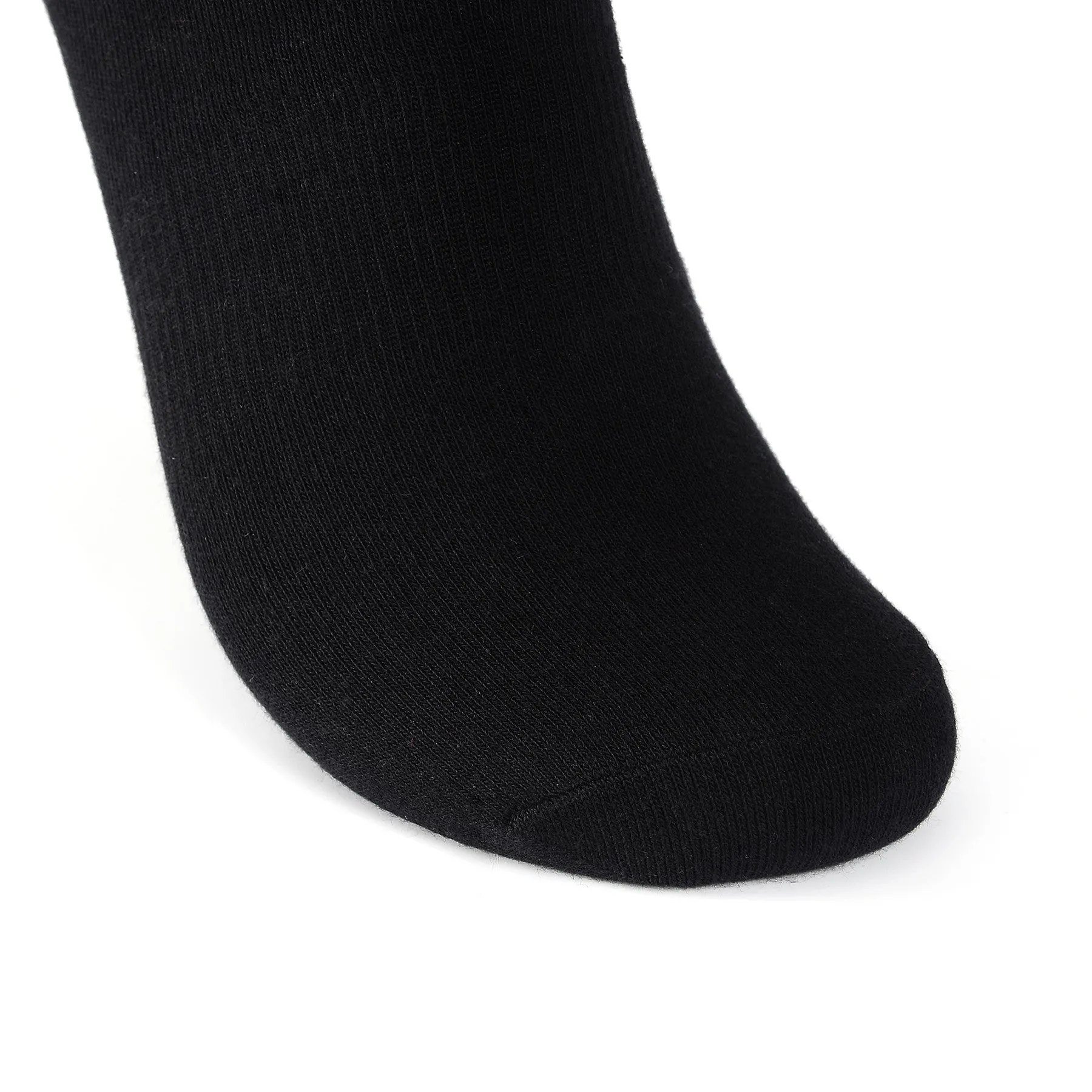Laulax 6 Pairs Finest Combed Cotton Arch Support Trainer Socks, Black, Size UK 12 - 14 / Europ 47 - 49
