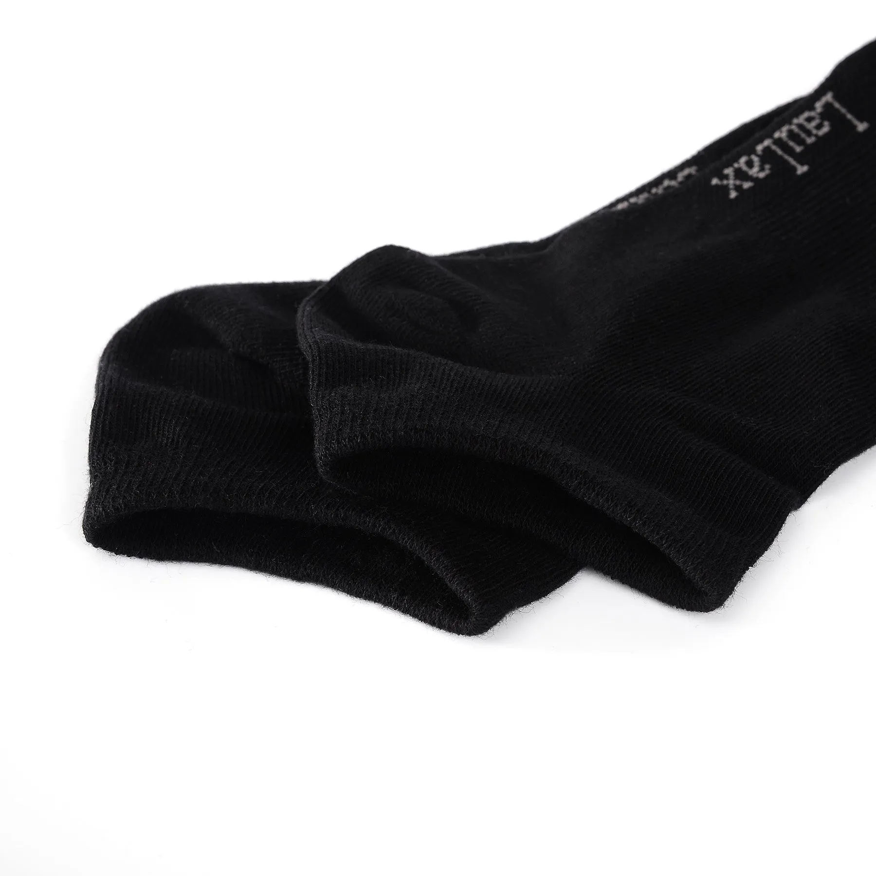 Laulax 6 Pairs Finest Combed Cotton Arch Support Trainer Socks, Black, Size UK 9 - 11 / Europ 43 - 46