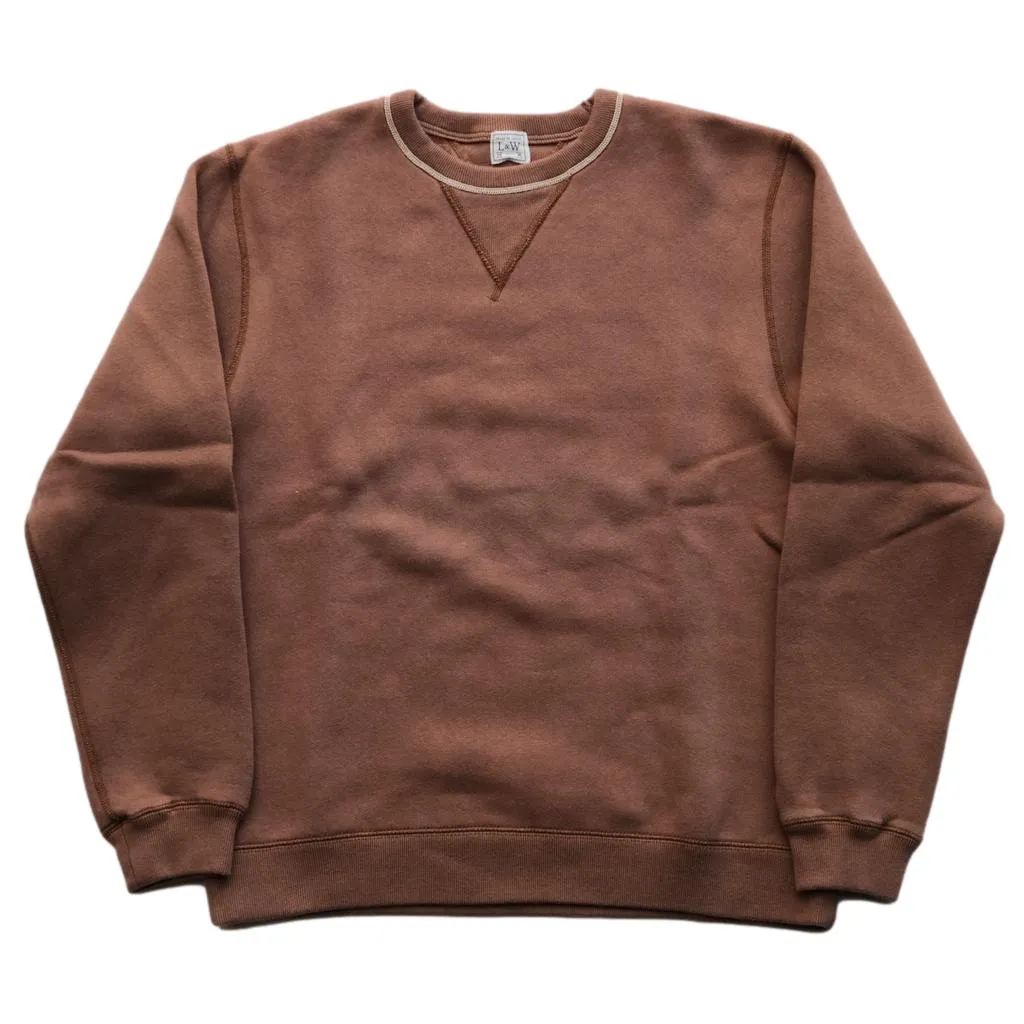 Loop & Weft Super Fluffy Knit Double-V Sweatshirt (Brown)